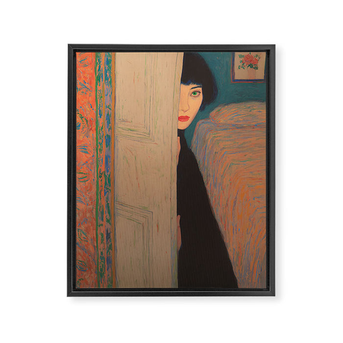 Behind the Painted Door Framed Canvas Print Gallery Image 1