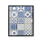 Blue Ceramic Tiles Framed Canvas Print Gallery Image 8