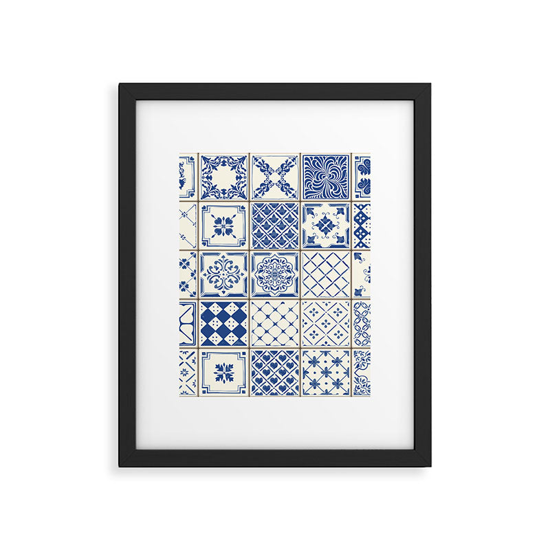 Blue Ceramic Tiles Framed Art Print Gallery Image 6