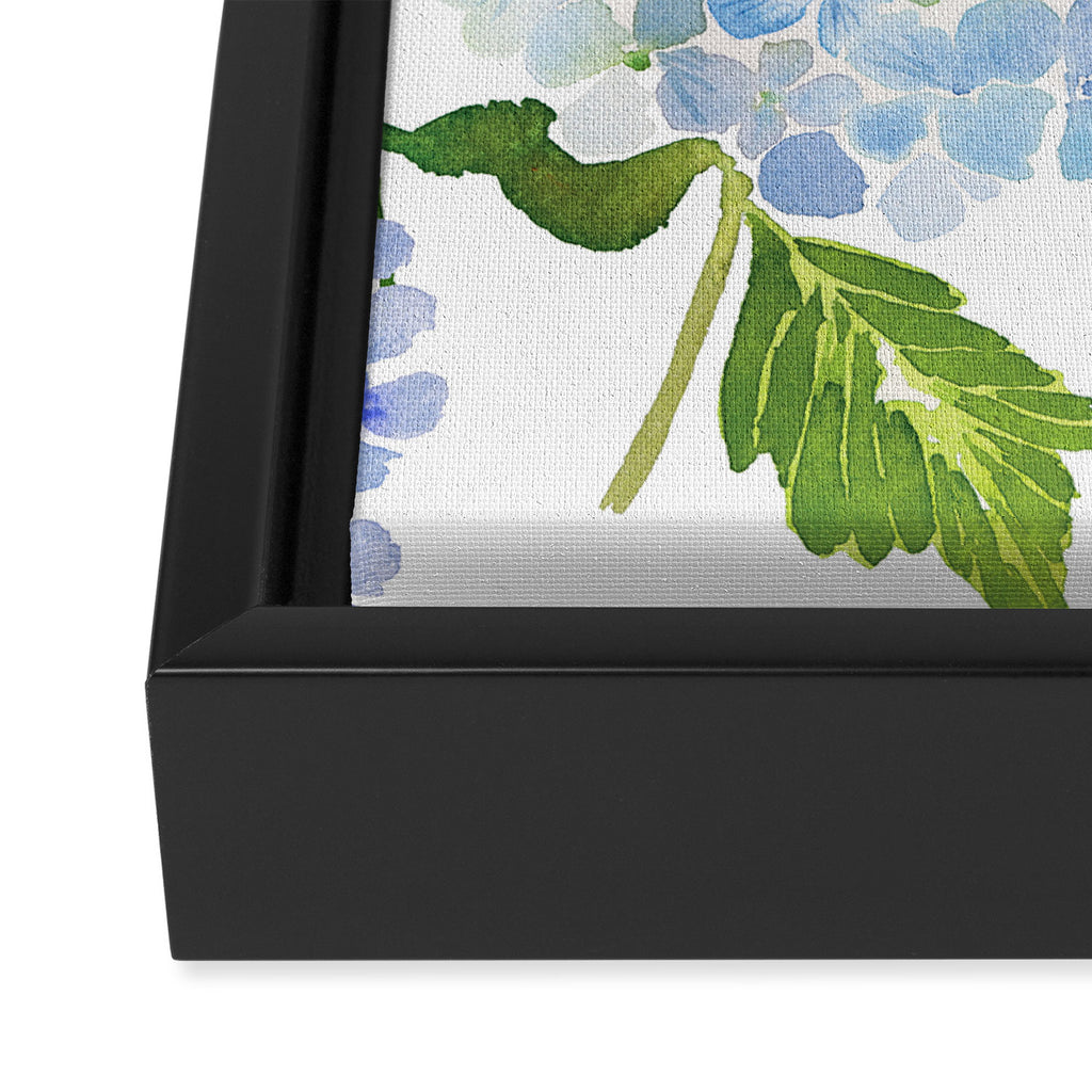 Blue Hydrangea Flowers Framed Canvas Print Gallery Image 3