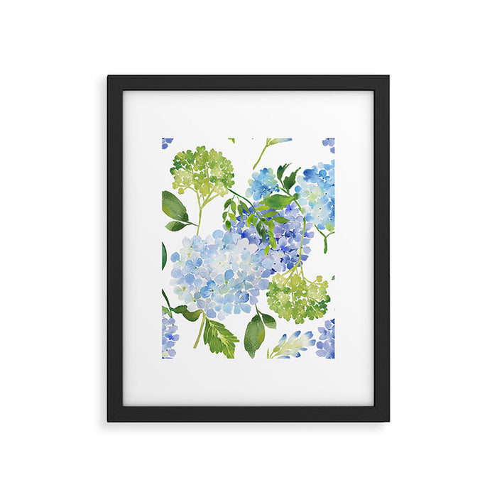 Blue Hydrangea Flowers Framed Art Print Gallery Image 1