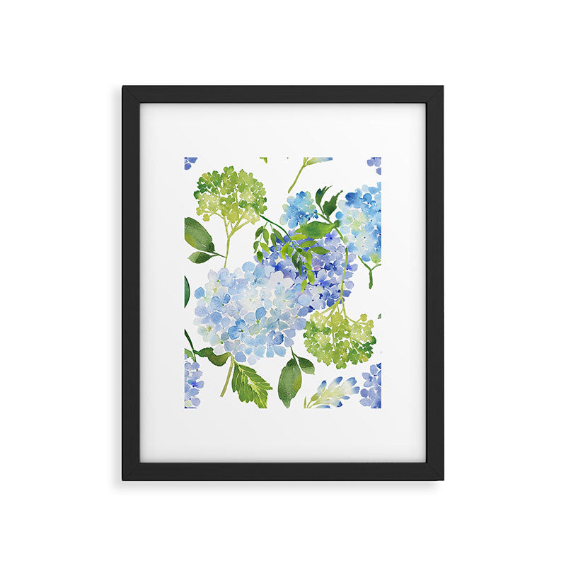 Blue Hydrangea Flowers Framed Art Print Gallery Image 6