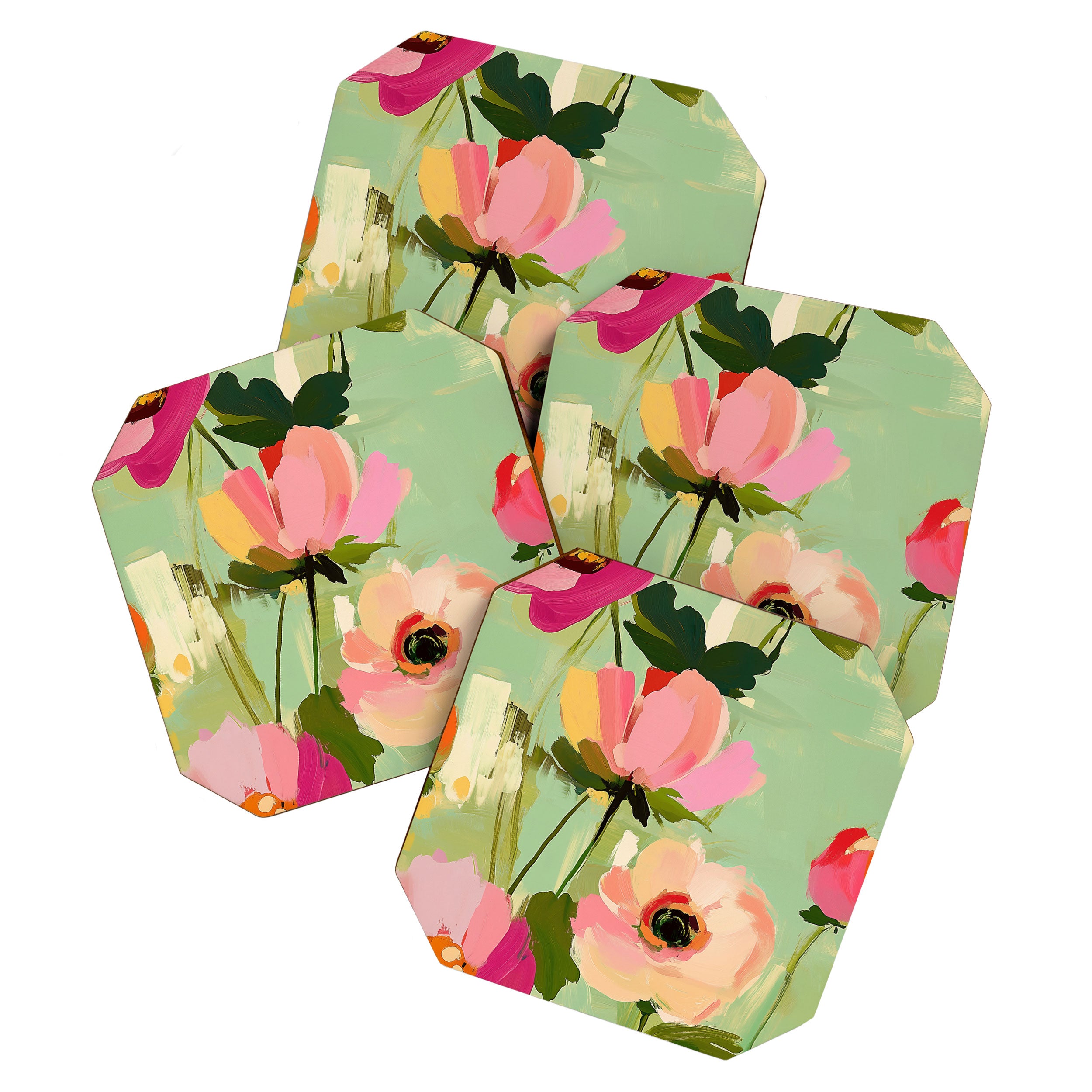Bold Impressionist Floral Pattern Coaster Gallery Image 1