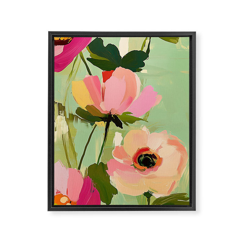 Bold Impressionist Floral Pattern Framed Canvas Print Gallery Image 8