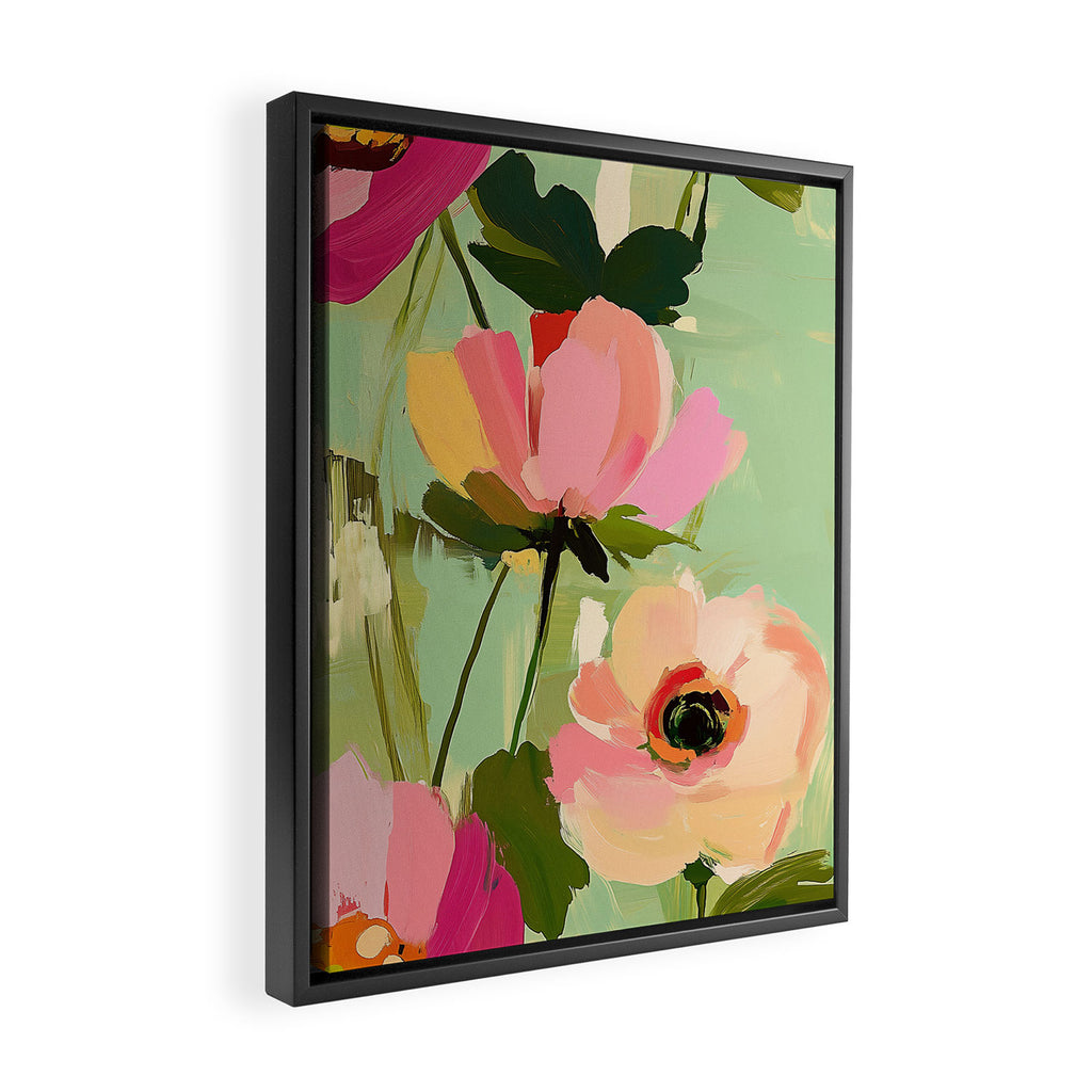 Bold Impressionist Floral Pattern Framed Canvas Print Gallery Image 2