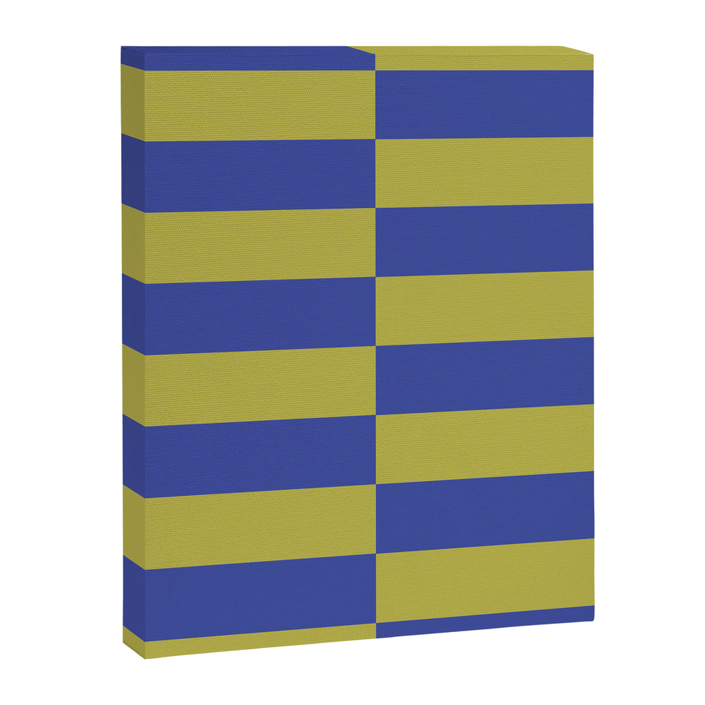 Bold Striped Pattern with Electric Cobalt and Chartreuse Colors Canvas Print Gallery Image 8