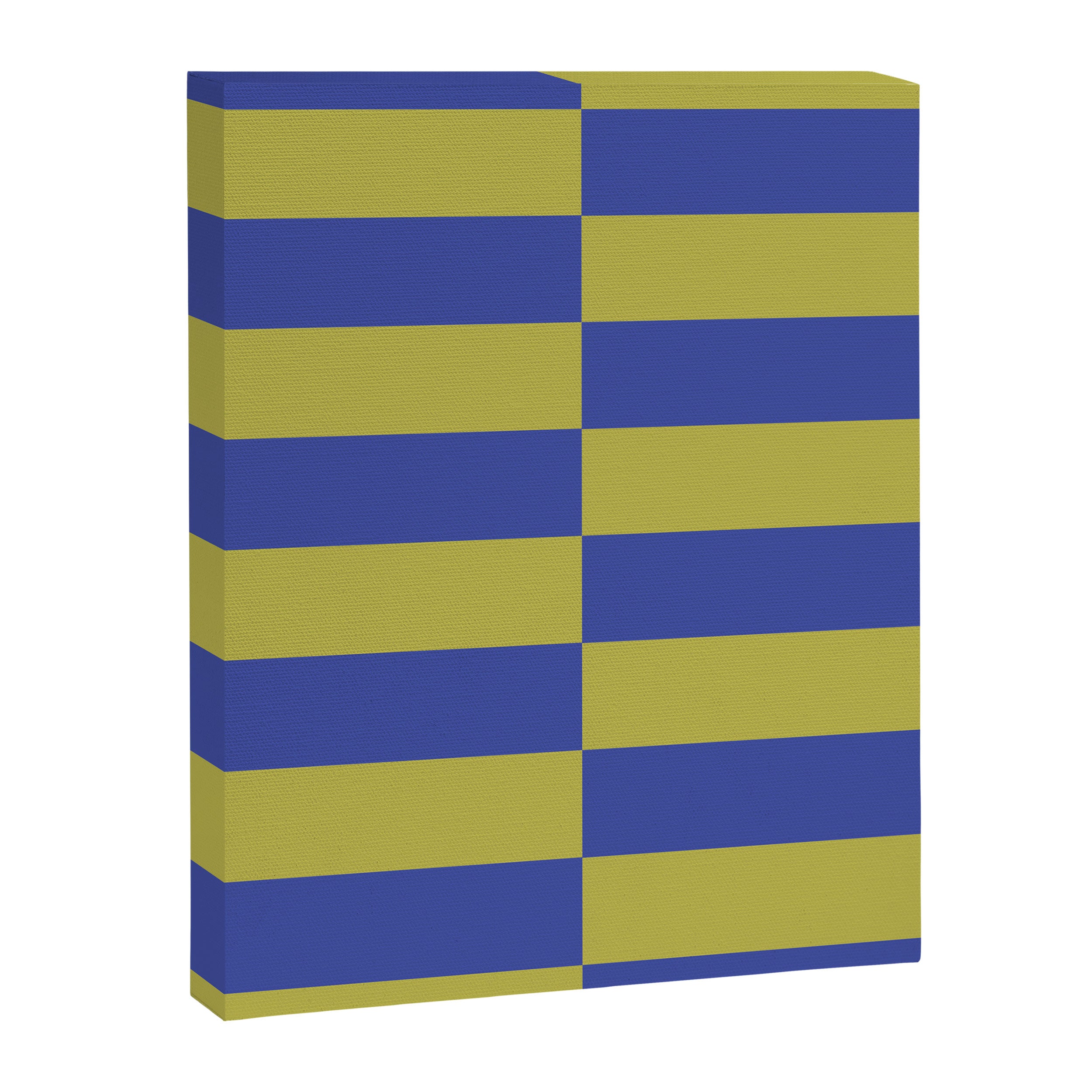Bold Striped Pattern with Electric Cobalt and Chartreuse Colors Canvas Print Gallery Image 8