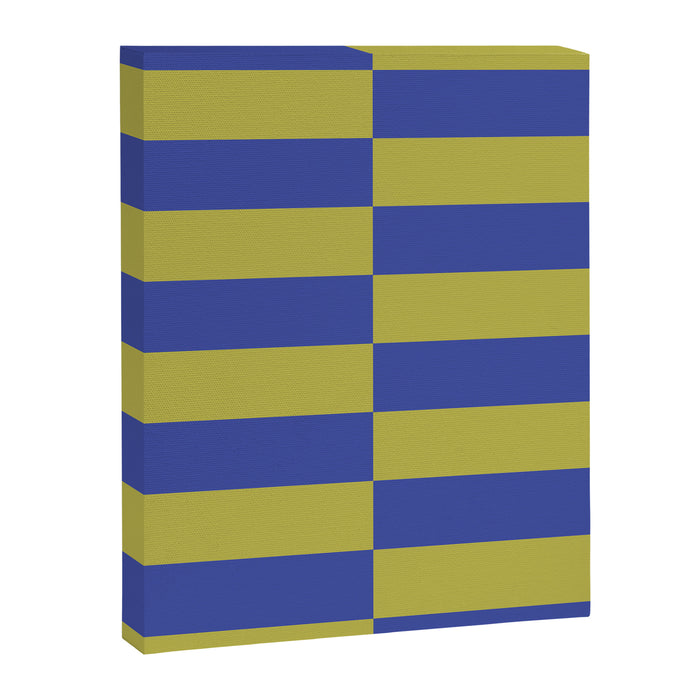Bold Striped Pattern with Electric Cobalt and Chartreuse Colors Canvas Print Gallery Image 1