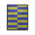 Bold Striped Pattern with Electric Cobalt and Chartreuse Colors Framed Canvas Print Gallery Image 8