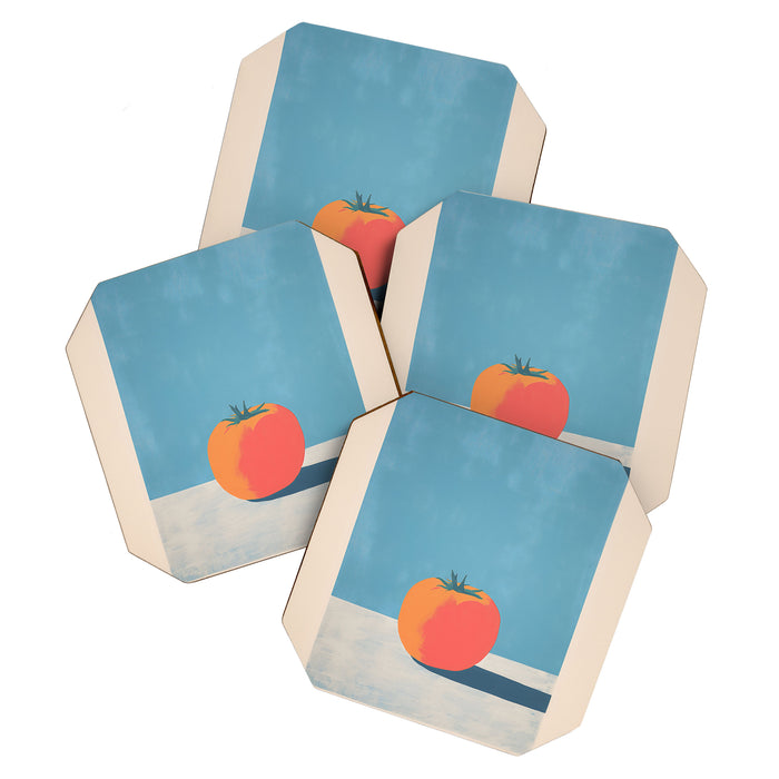 Bold Tomato on Blue Coaster Gallery Image 1