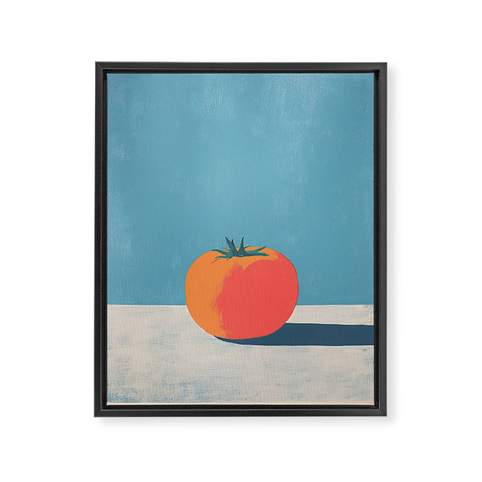 Bold Tomato on Blue Framed Canvas Print Gallery Image 1
