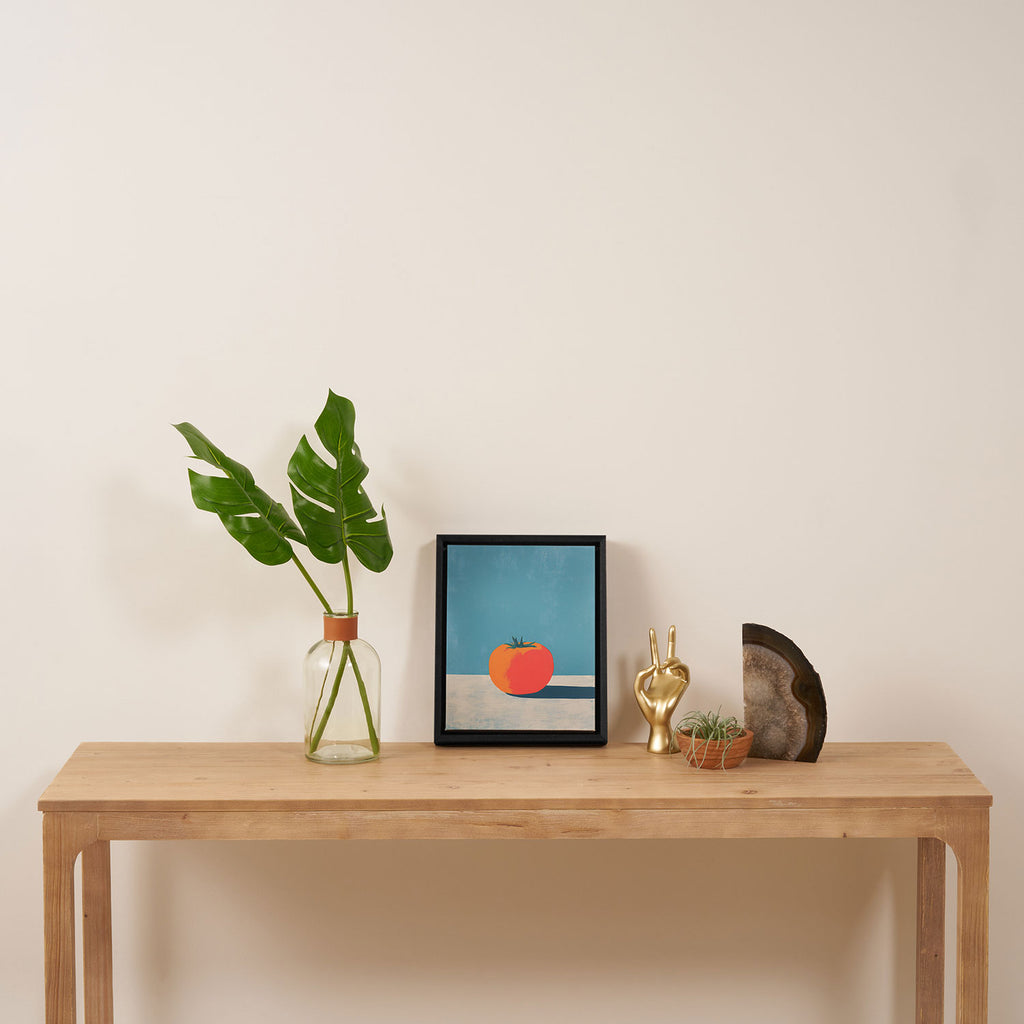 Bold Tomato on Blue Framed Canvas Print Gallery Image 4