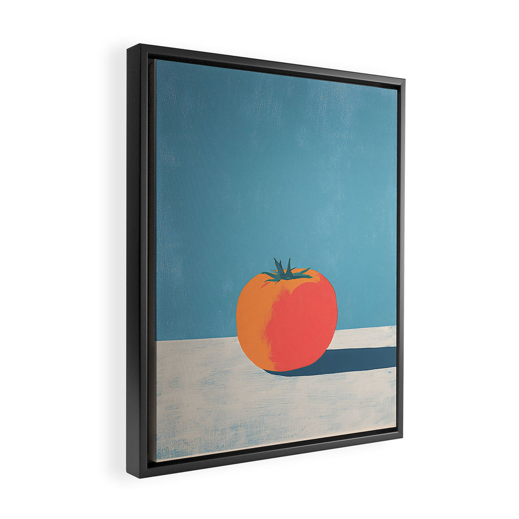 Bold Tomato on Blue Framed Canvas Print Gallery Image 2