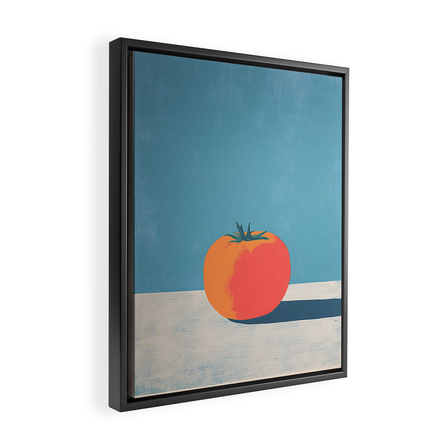 Bold Tomato on Blue Framed Canvas Print Gallery Image 2