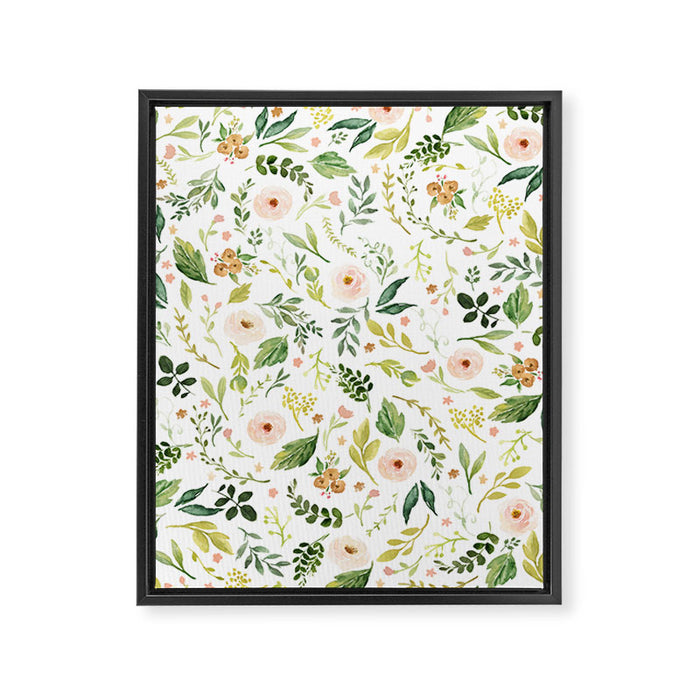 Botanical Spring Flowers Framed Canvas Print Gallery Image 1