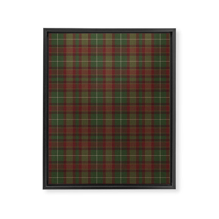 Burgundy Green Classic Plaid Framed Canvas Print Gallery Image 1