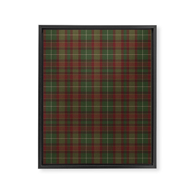 Burgundy Green Classic Plaid Framed Canvas Print Gallery Image 8