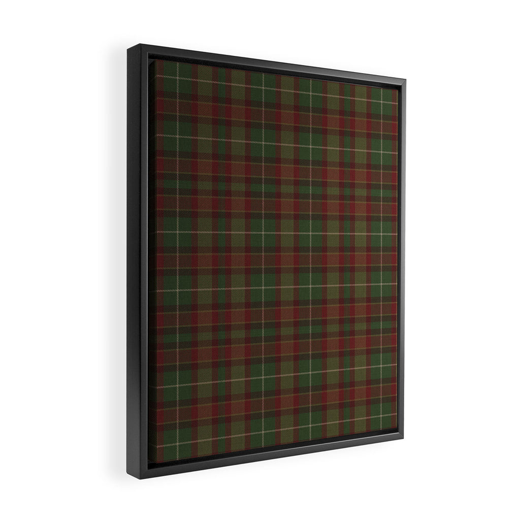 Burgundy Green Classic Plaid Framed Canvas Print Gallery Image 2