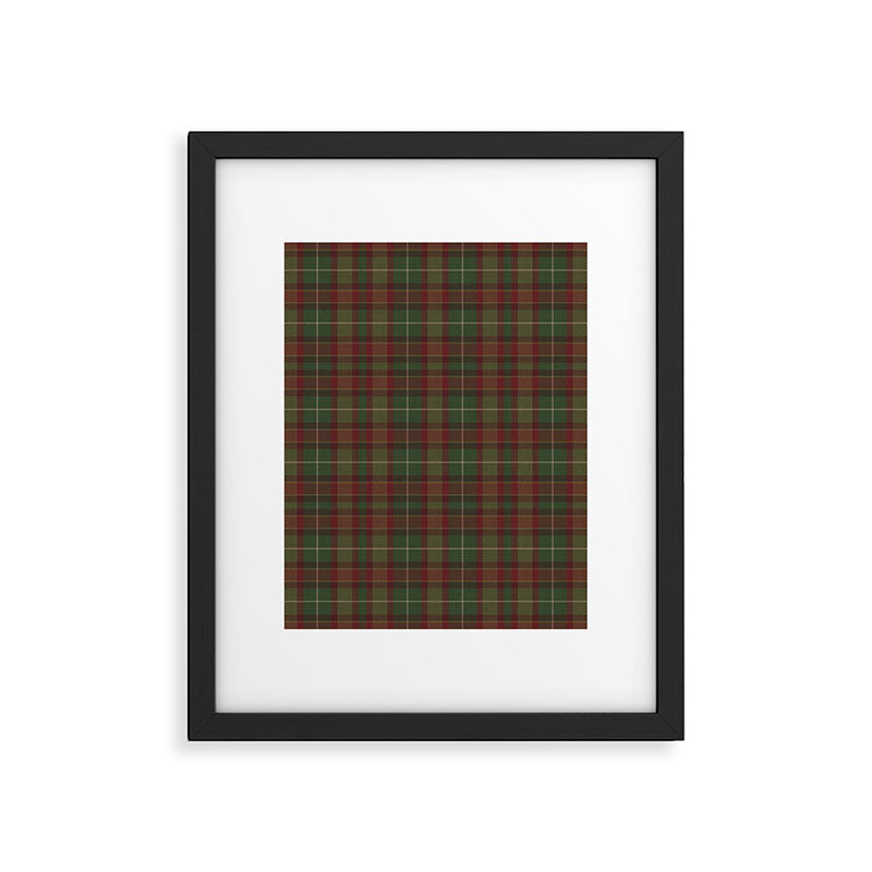 Burgundy Green Classic Plaid Framed Art Print Gallery Image 6