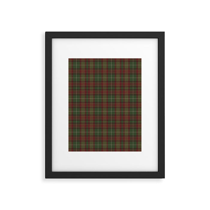 Burgundy Green Classic Plaid Framed Art Print Gallery Image 1