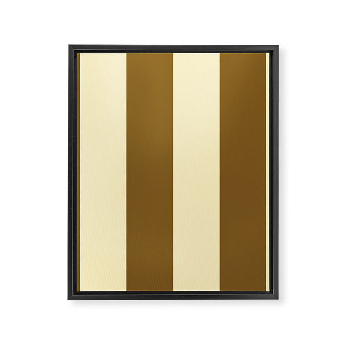 Burnt Sugar Coconut Striped Elegance Framed Canvas Print Gallery Image 1