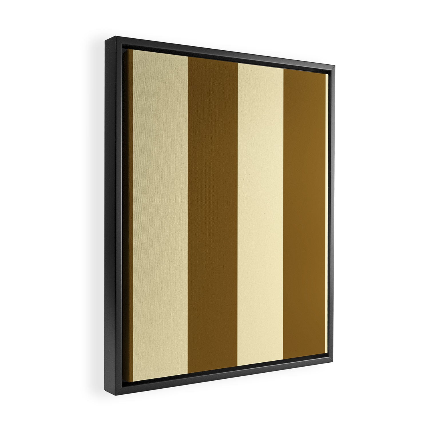 Burnt Sugar Coconut Striped Elegance Framed Canvas Print Gallery Image 2