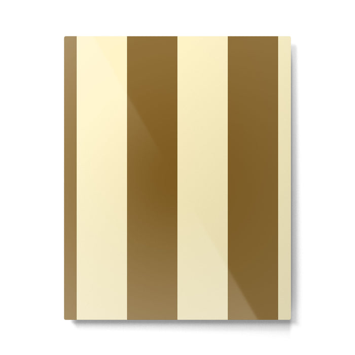 Burnt Sugar Coconut Striped Elegance Metal Print Gallery Image 1