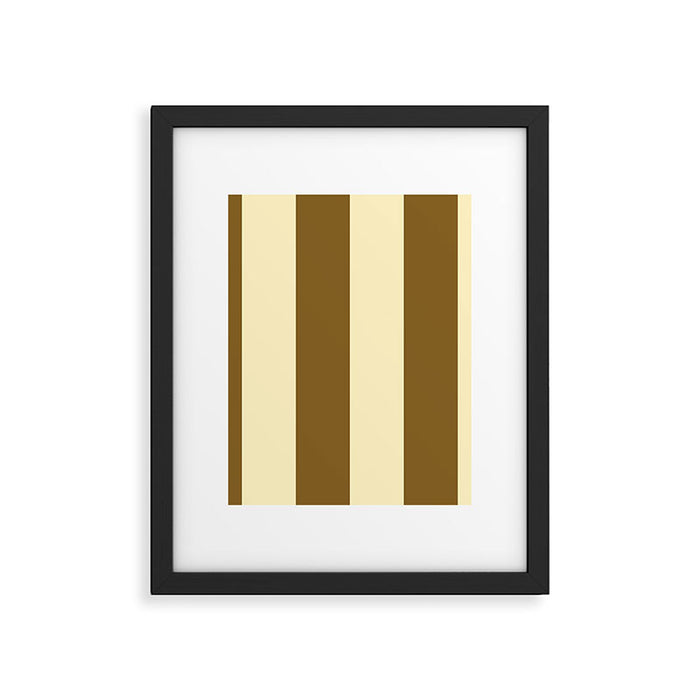 Burnt Sugar Coconut Striped Elegance Framed Art Print Gallery Image 1