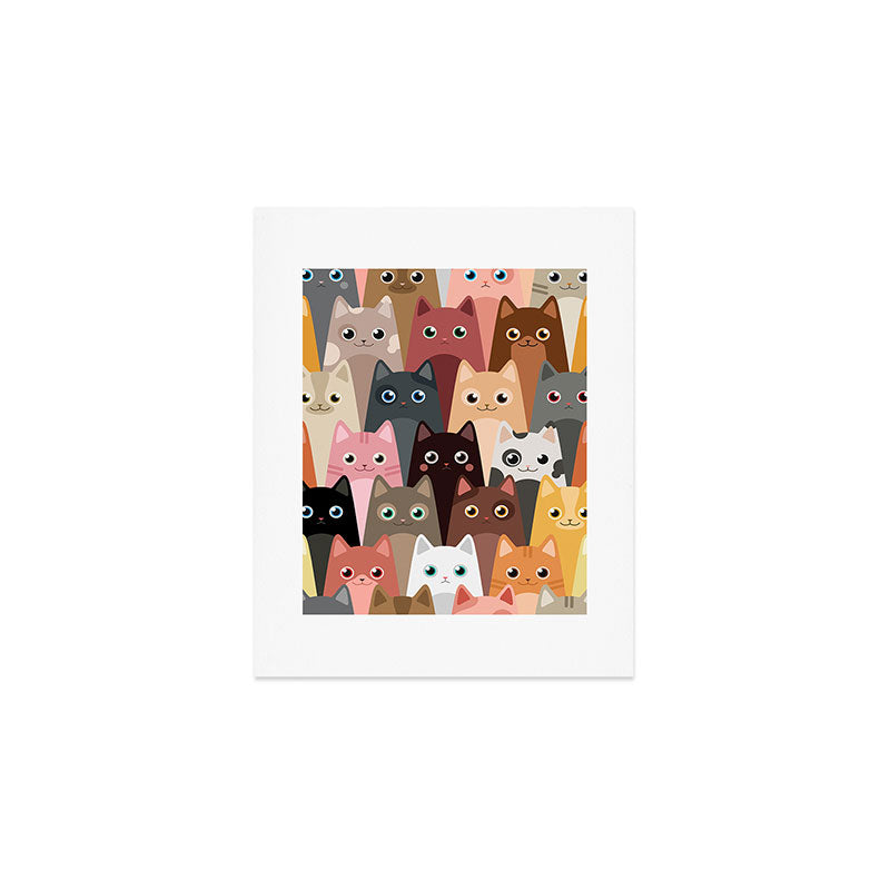 Cats Pattern Art Print Gallery Image 1