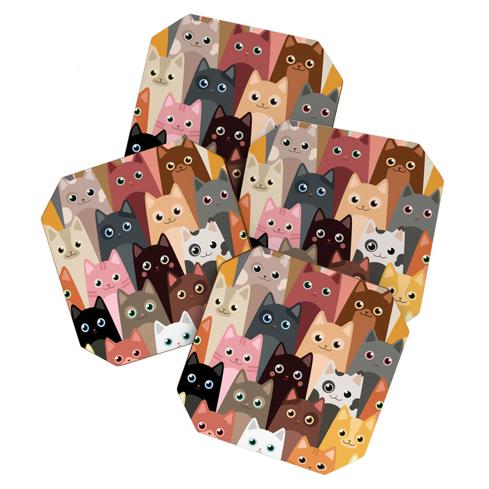 Cats Pattern Coaster Gallery Image 1