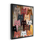 Cats Pattern Framed Canvas Print Gallery Image 2