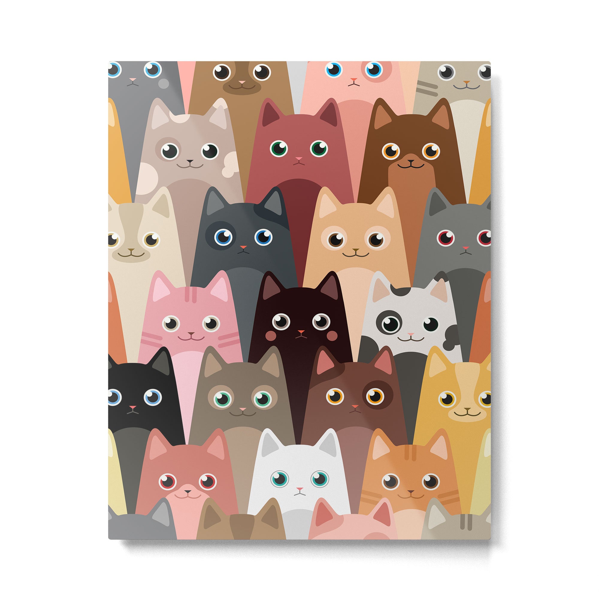 Cats Pattern Metal Print Gallery Image 6