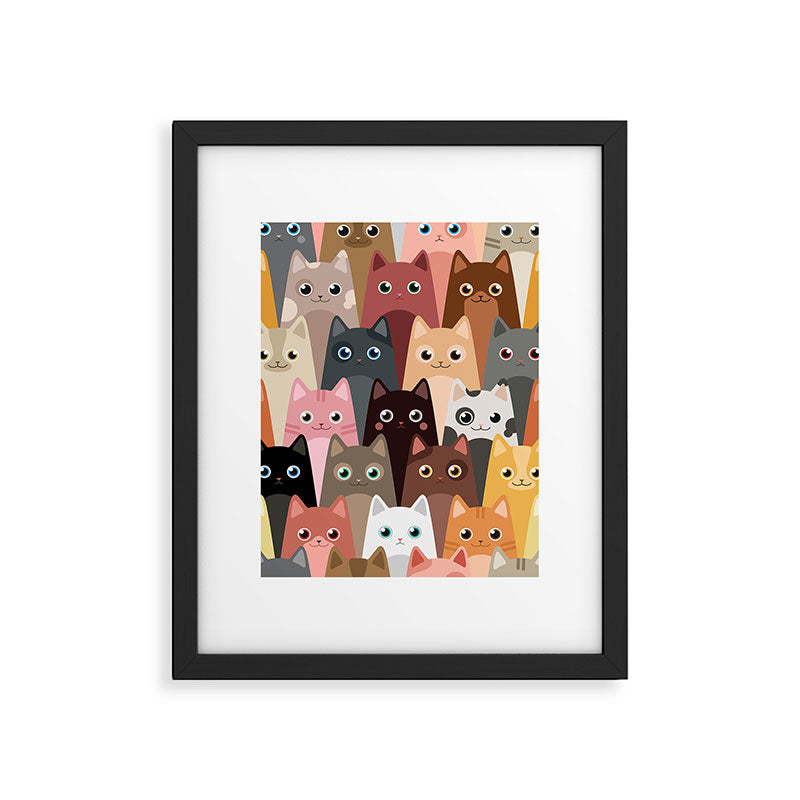 Cats Pattern Framed Art Print Gallery Image 4