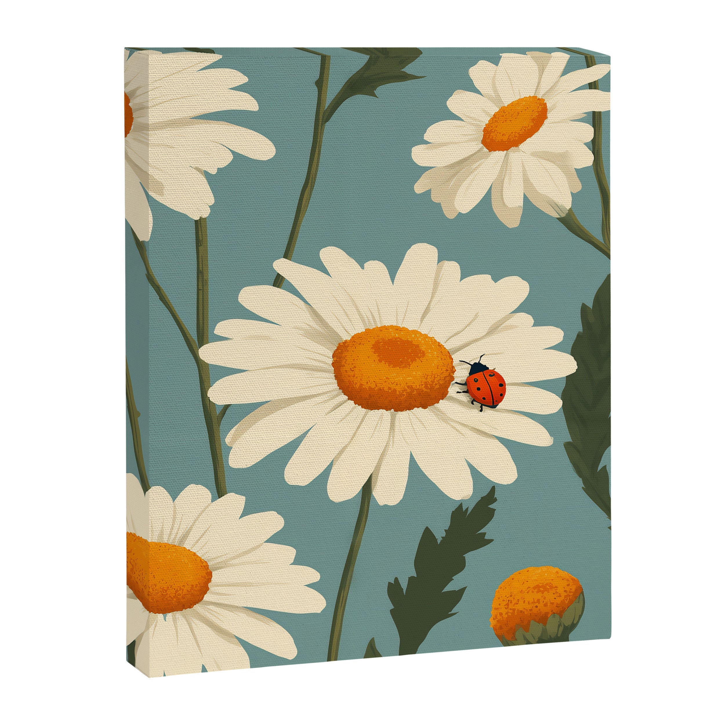 Charming Daisies with Ladybug Canvas Print Gallery Image 8