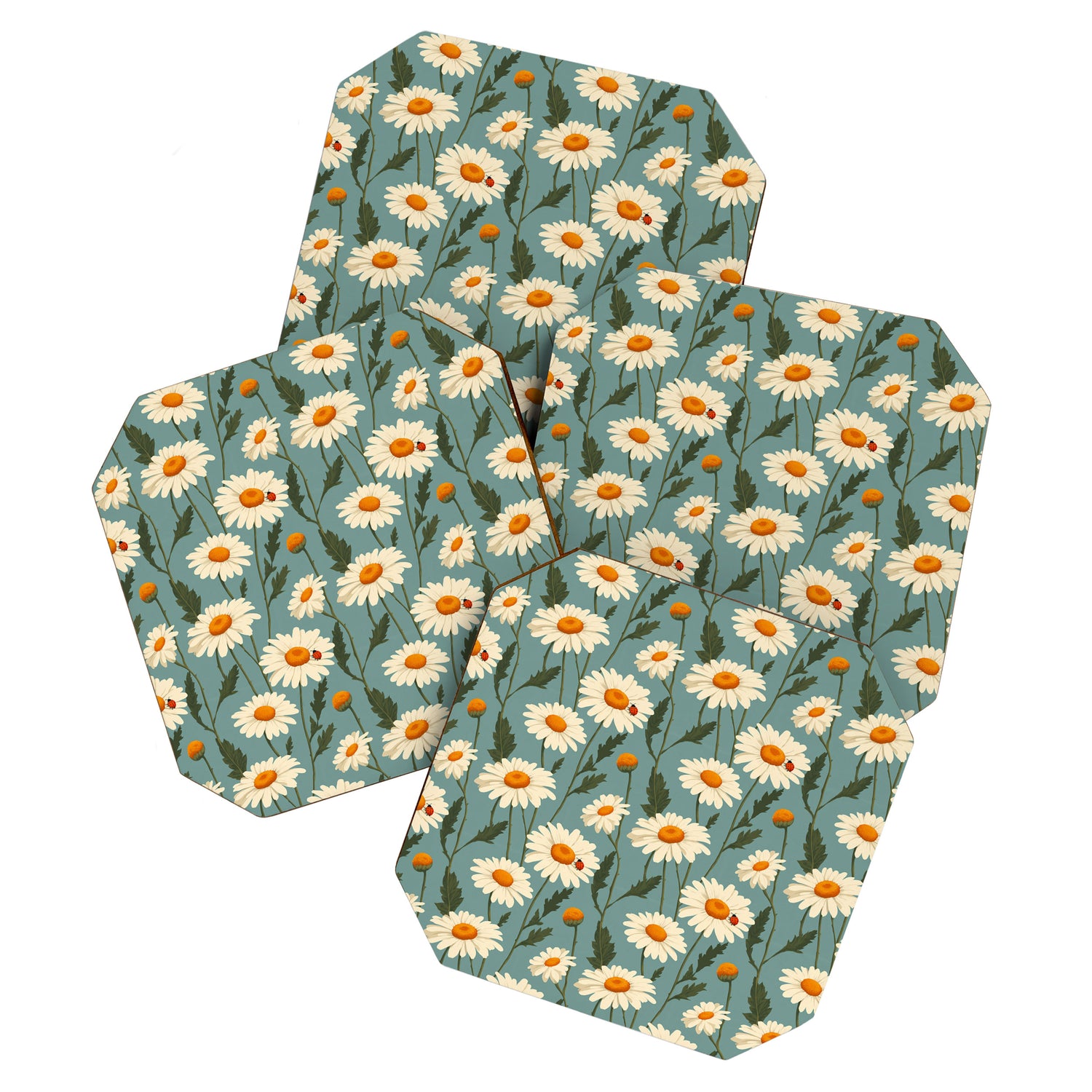 Charming Daisies with Ladybug Coaster Gallery Image 1