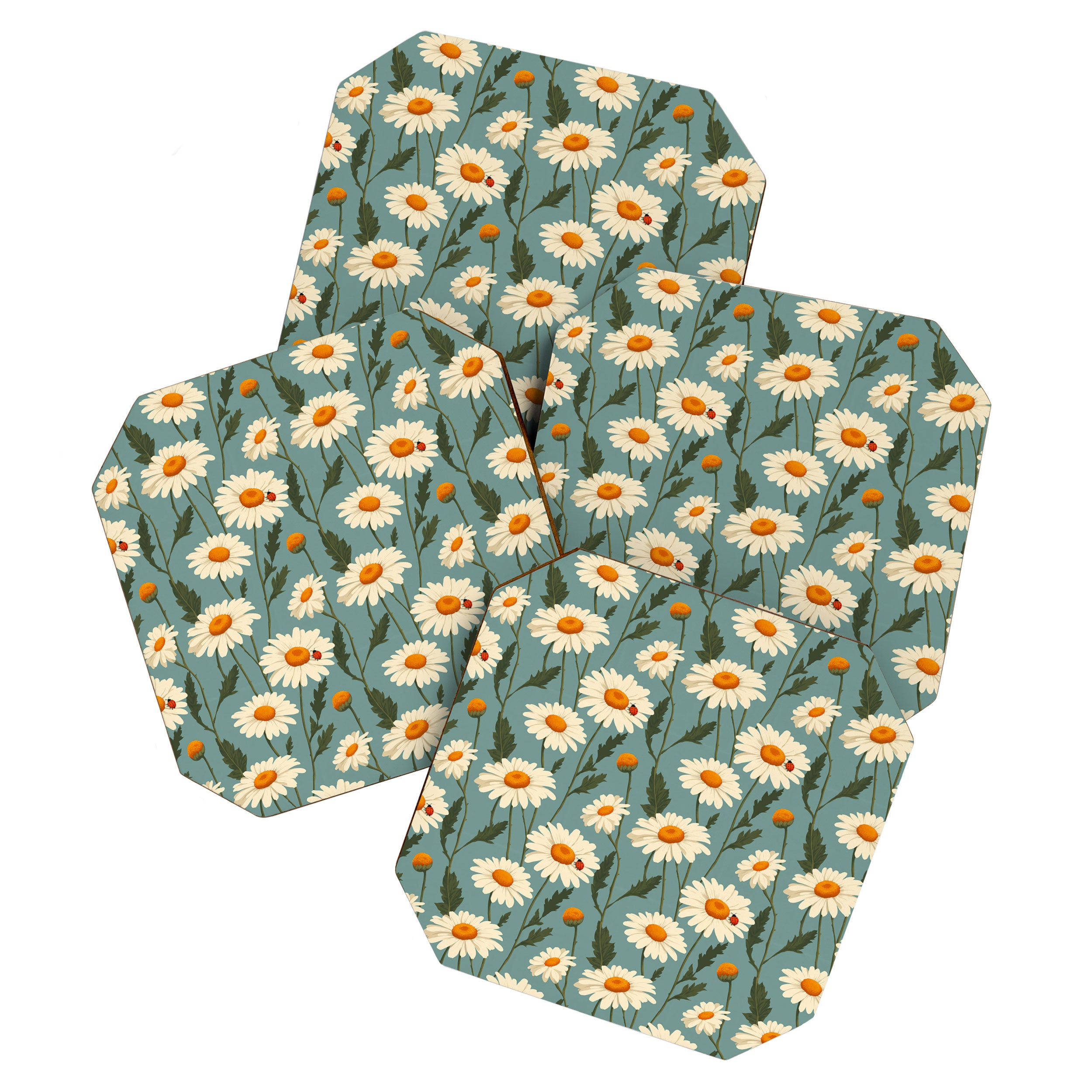 Charming Daisies with Ladybug Coaster Gallery Image 1