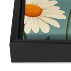 Charming Daisies with Ladybug Framed Canvas Print Gallery Image 3