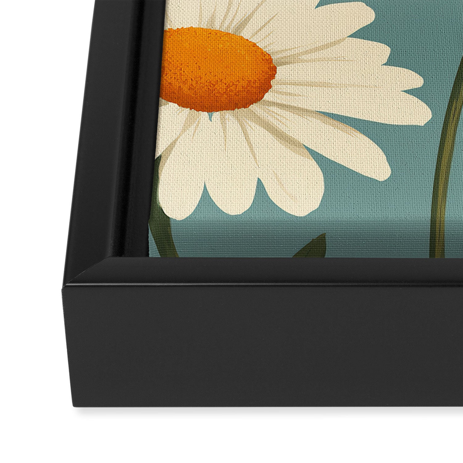 Charming Daisies with Ladybug Framed Canvas Print Gallery Image 3