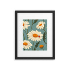 Charming Daisies with Ladybug Framed Art Print Gallery Image 6