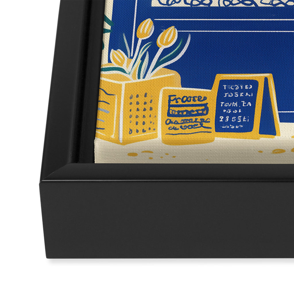 Charming French Cheese Shop Framed Canvas Print Gallery Image 3