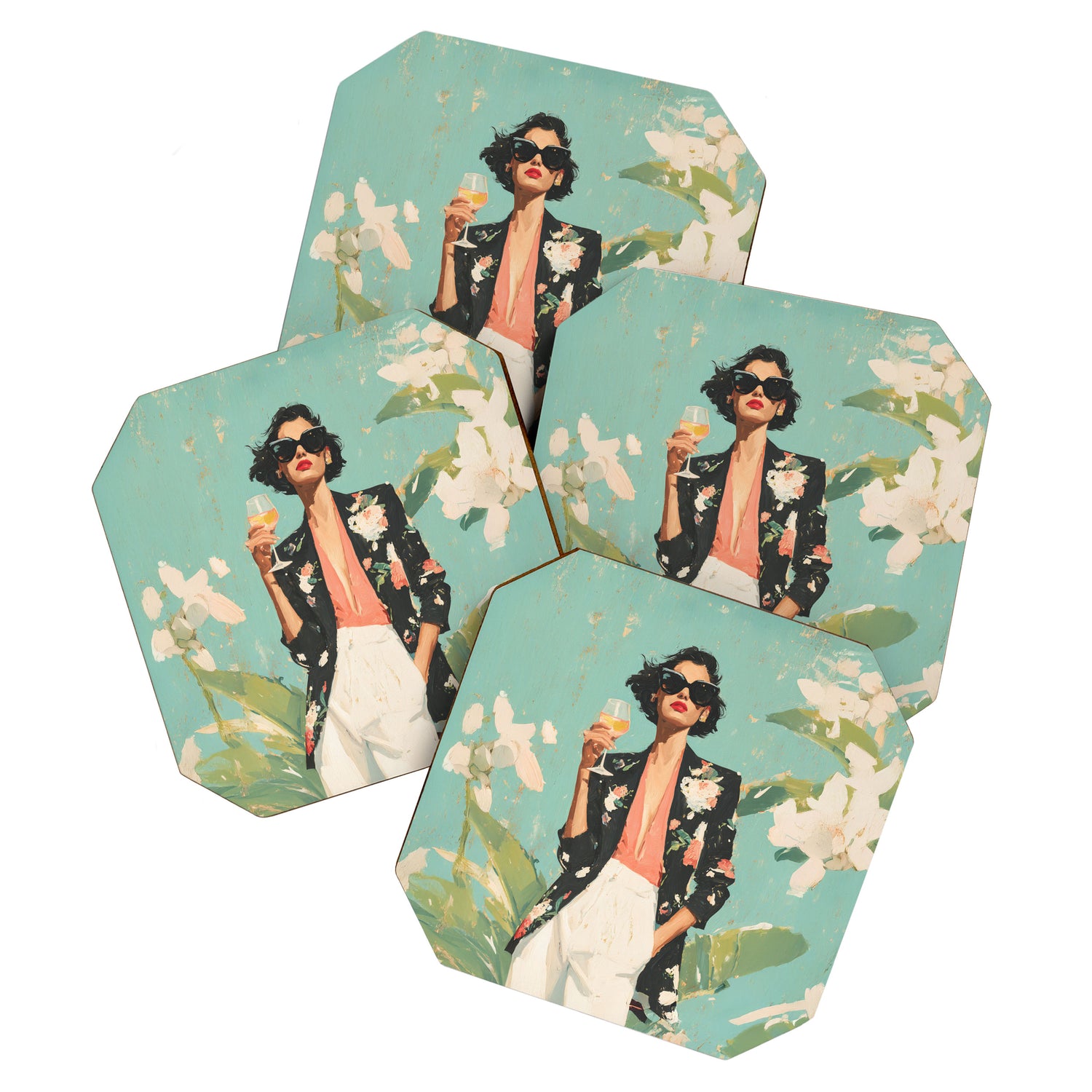 Chic Summer Elegance Coaster Gallery Image 1