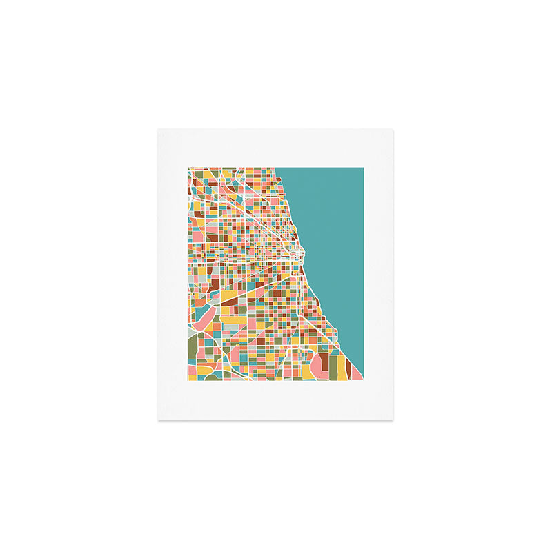 Chicago Map Art Art Print Gallery Image 1