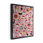 Christmas Dog Pattern Illustration Framed Canvas Print Gallery Image 2