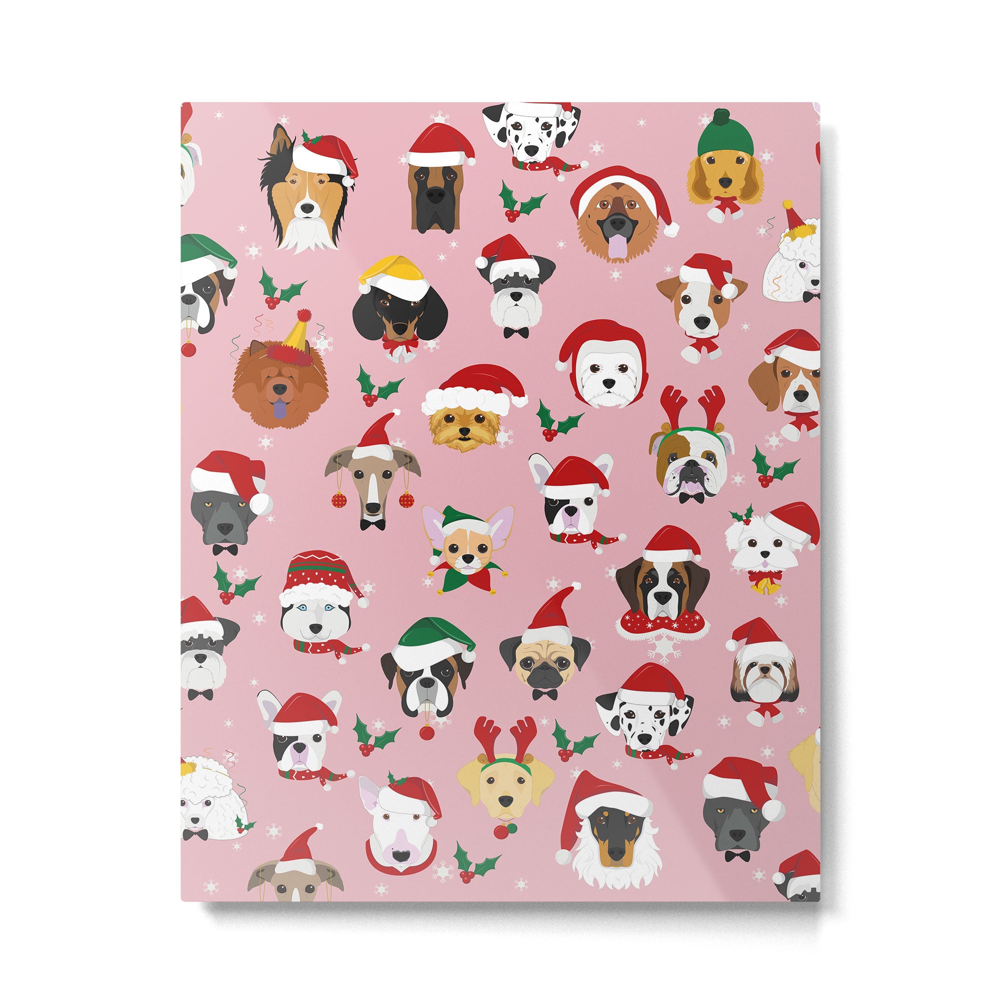 Christmas Dog Pattern Illustration Metal Print Gallery Image 6