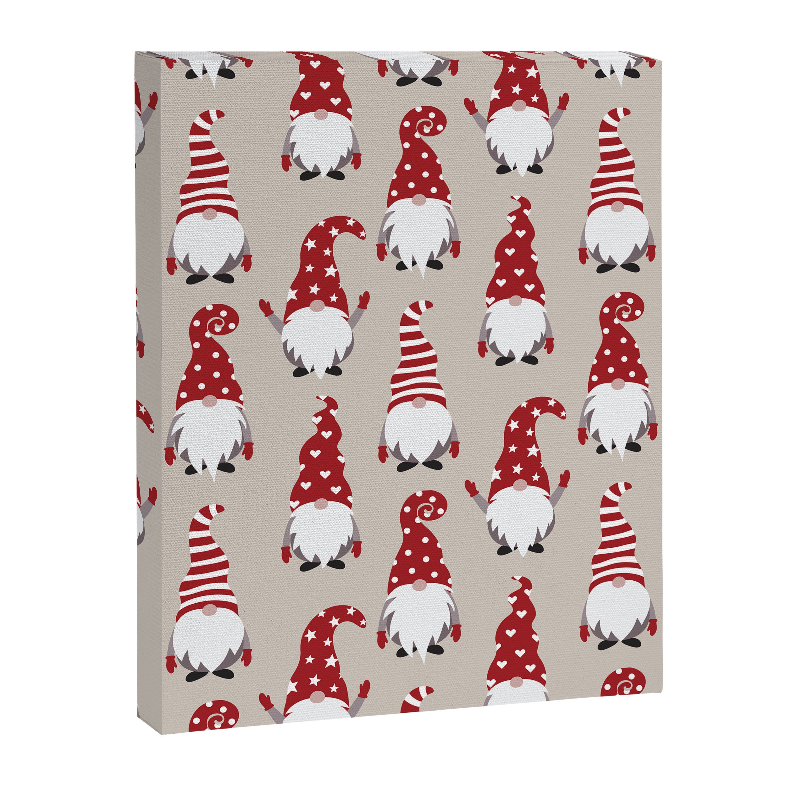 Christmas Gnomes Polka Pattern Canvas Print Gallery Image 8