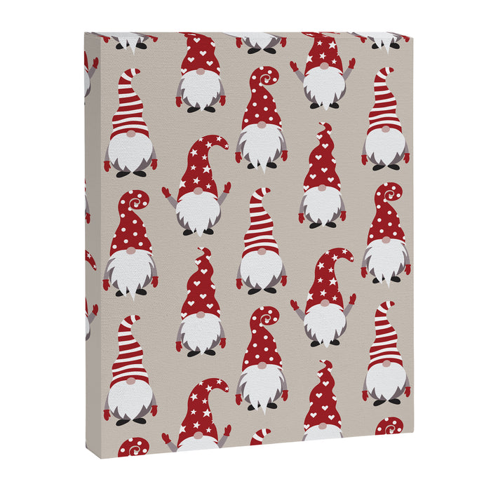 Christmas Gnomes Polka Pattern Canvas Print Gallery Image 1