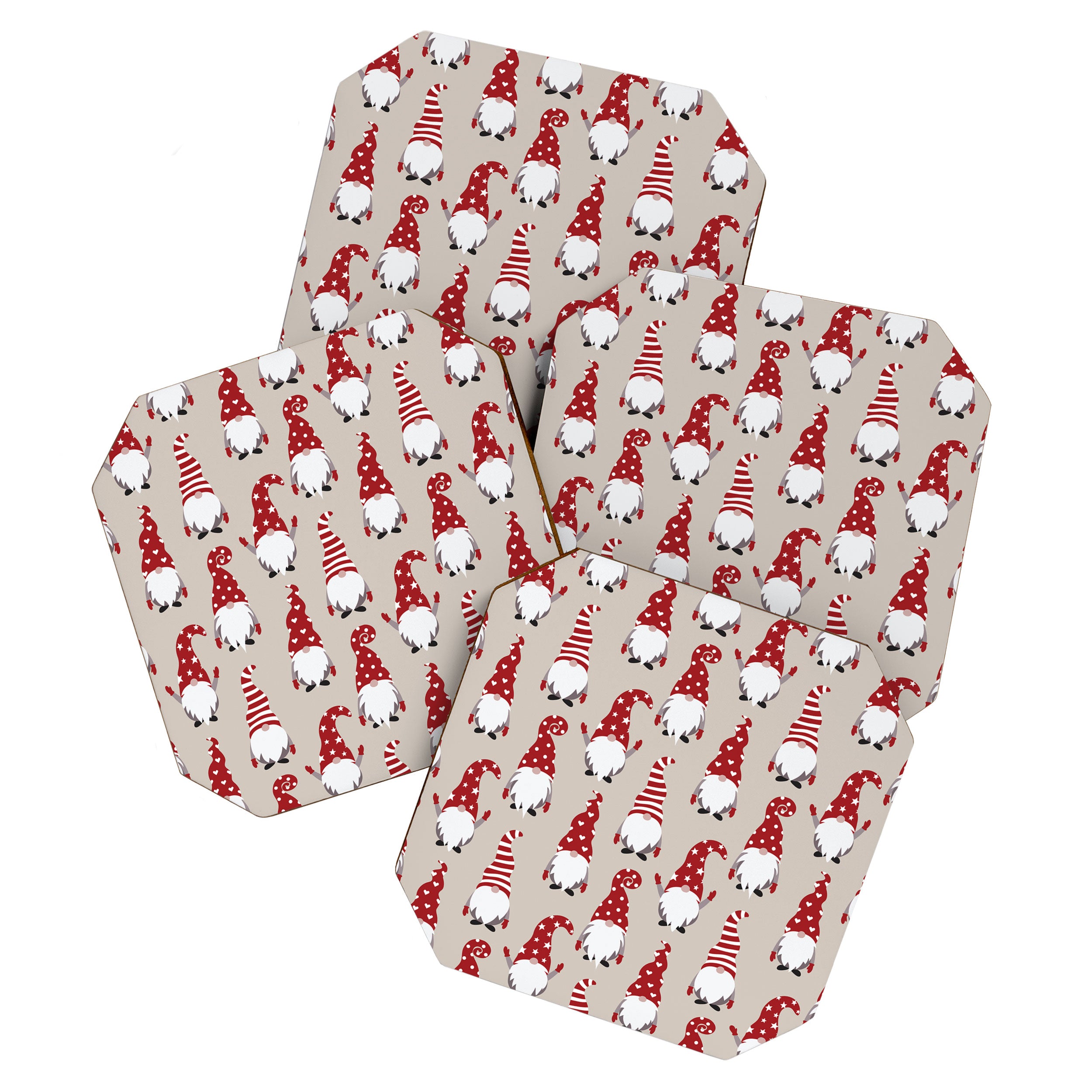 Christmas Gnomes Polka Pattern Coaster Gallery Image 1