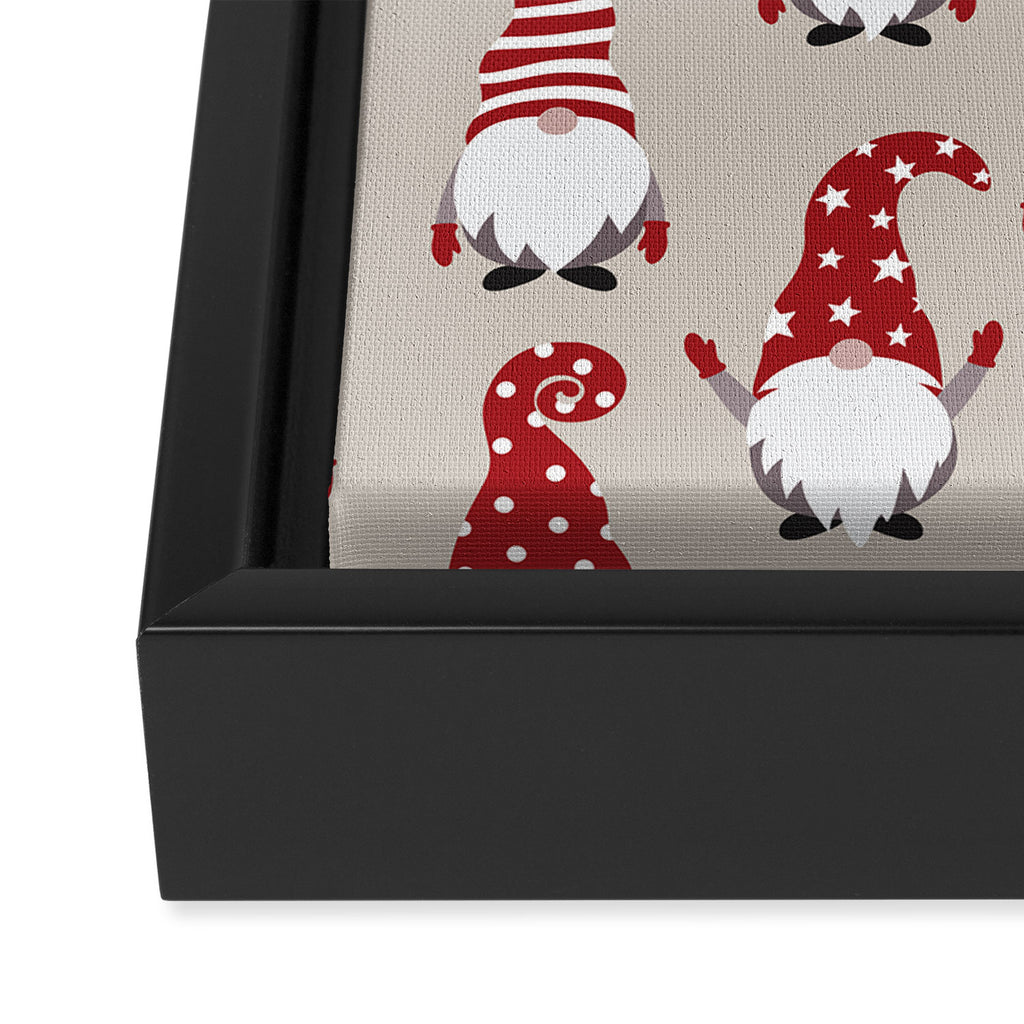 Christmas Gnomes Polka Pattern Framed Canvas Print Gallery Image 3