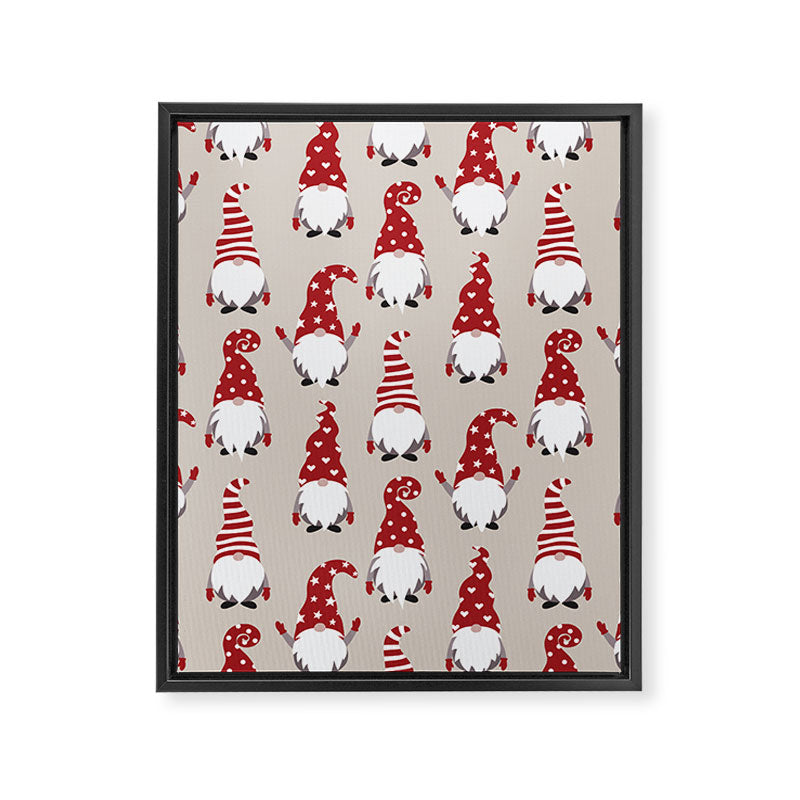 Christmas Gnomes Polka Pattern Framed Canvas Print Gallery Image 8