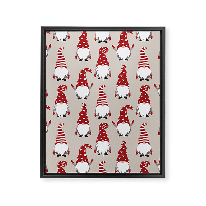 Christmas Gnomes Polka Pattern Framed Canvas Print Gallery Image 1